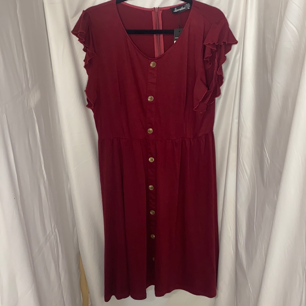Burgundy midi dress